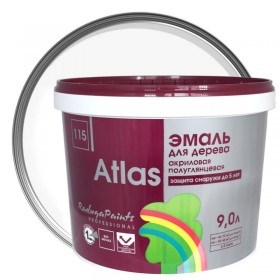 Atlas 25 (Атлас), полуматовая акриловая эмаль для деревянных изделий и поверхностей (база С)