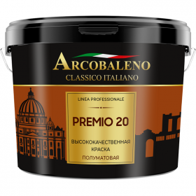 Краска полуматовая для влажных помещений Arcobaleno Premio Matt 20 (база С) 2,7 л
