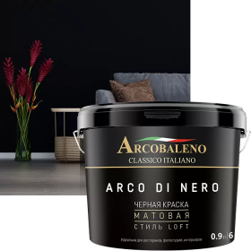 Краска черная матовая Arcobaleno Arco Di Nero 9 л