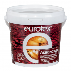 EUROTEX Аквалазурь, защитно-декоративное покрытие для древесины 0,9 кг