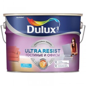 Краска Dulux Ultra Resist Гостиные и Офисы мат BC 0,9 л.