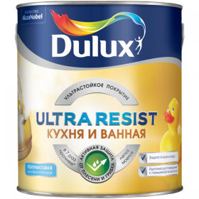 Краска Dulux ULTRA RESIST КУХНЯ И ВАННАЯ полуматовая BC 0,9л
